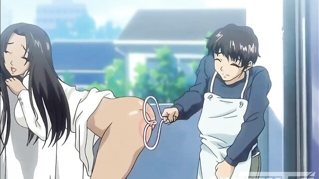 anime milf enjoys a creampie orgasm with a young lover : Milf