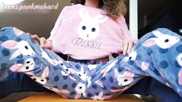 asian stepbrother flaunts small boobs and wet pussy in pajamas : ama