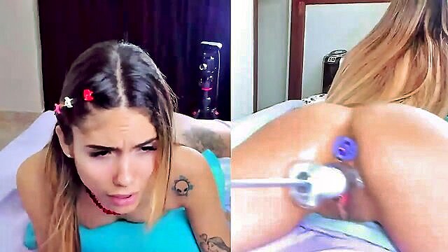 amateur teens ride screw machine in dual view   petite and shaved : torphy_julia