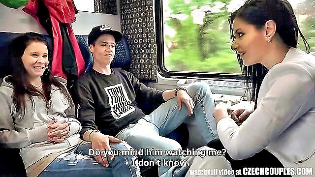 public train ride turns into steamy czech foursome : Czech Couples