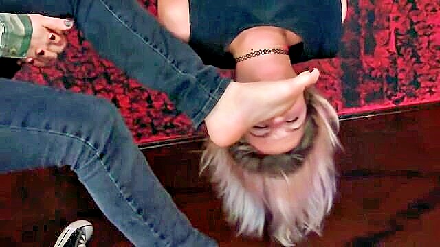 categories, fetish, blonde - suspended girl bdsm