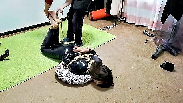 Xxx - experience the thrill of chinese bondage in black latex on bdsmxtube AV Jiali