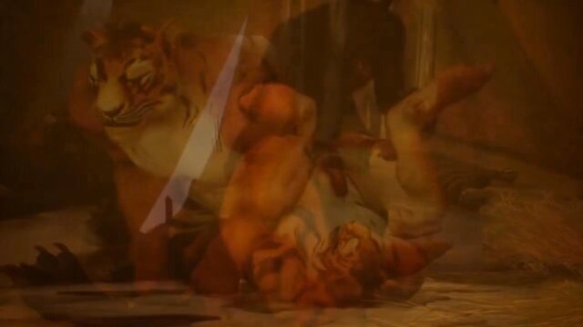 anal, cartoon, fantasy character - experience the thrill of a wild tiger vs wolf encounter in hd hentai