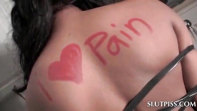 ebony sex slave spanked and forced to piss in hd : ama