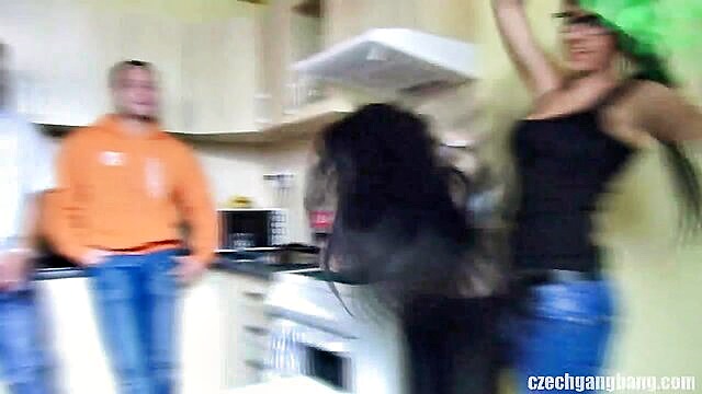Timea Bella - czech gangbang orgy too many cocks for one pretty chick Czech AV