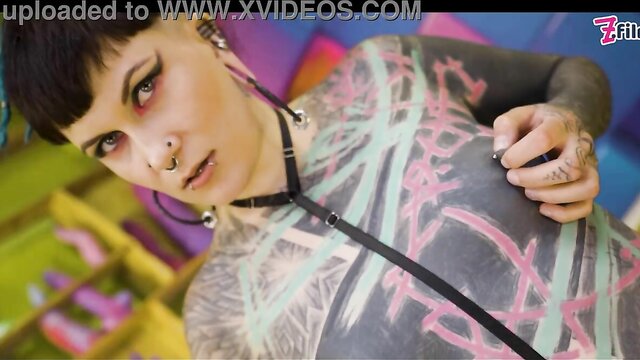 Passionate Couple - busty teen with alternative tattoo gets pov fucked in rough fuck scene Z-Filmz