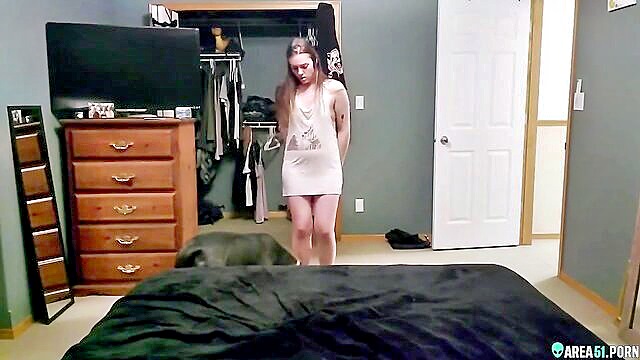 taboo porn, amateur, cartoons - young woman undresses and performs a intimate dance with her pet captured by a hidden camera in area51porns hd video