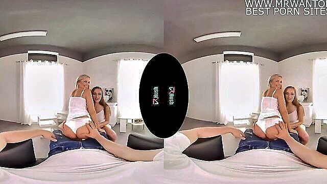 Lola Myluv, Stacy Cruz - vrhush naughty threesome with lola myluv and stacy cruz blowjob blonde pov hd vr brunette threesome 180 virtual reality cowgirl reverse cowgirl shaved doggy style small tits caucasian b VRHush