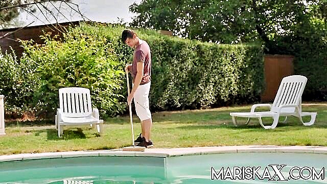 Lucia Love - busty brunette lucia love seduces pool boy in hardcore encounter Mariska X
