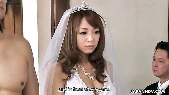 a hard penis is engulfed by a bride on her wedding day in japanese hardcore porn : Hardcore Porn