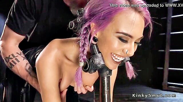 Janice Griffith - purple haired bondage teen experiences rough sex and intense whipping Kink