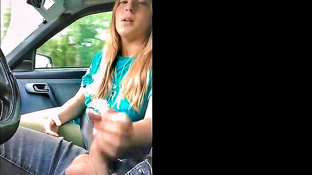 russian, amateur, babe - hot blonde teen gives you a deepthroat blowjob in a car