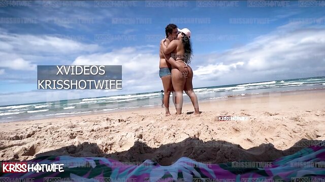 Hotwife - kriss hotwifes big ass and tame horn on display at the beach