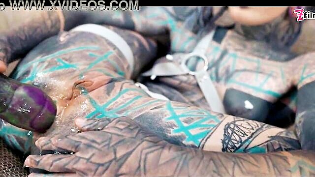 Anuskatzz - heavy tattoo girl anuskatzz dap anal swallow gape prolapse split tounge blow job goth punk alt porn zf006 Z-Filmz