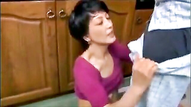 milf, mom, cougar - sexy mature woman cooks up some fun in the kitchen