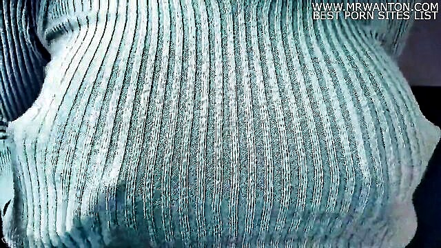 busty woman teasing in a tight knitted sweater   watch her in 60fps on xhamter hd : Ultima