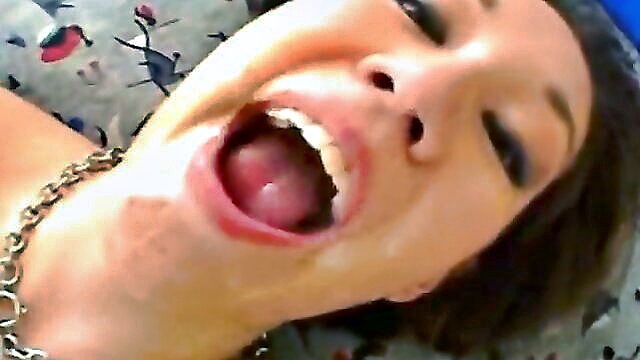 cumshot, asian, facial - a generous brunette consumes multiple doses of semen including a facial cumshot and swallow