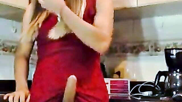 King - new hot xxx video of shemale wanking in kitchen We