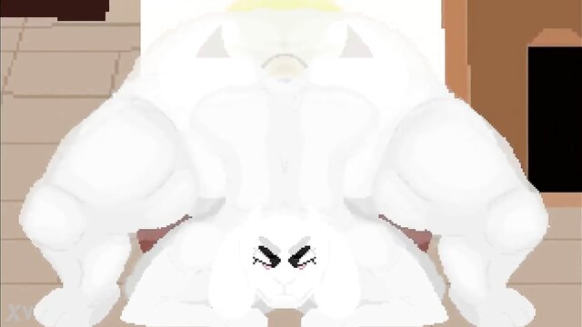 milf, creampie, blowjob - big ass milf toriel gets down and dirty with frisk in animated creampie scene