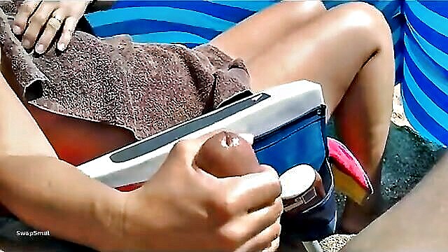 handjob, cumshot, big dick - huge cumshot as milf gives incredible beach handjob milf jerking thick cock to huge cumshot at the beach big dick cumshot handjob milf public beach huge cock huge cumshot beach handjob mass