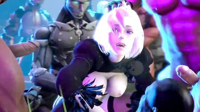 cartoon, hardcore, anal - yorha troops intense erotic bonus scene with 3d animation