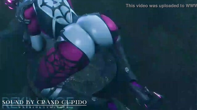 cartoon, pussy, big butt - cartoon widowmaker gets pounded by a massive cock