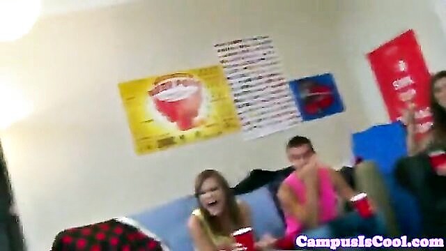 college, coed, orgy - amateur college orgy in dorm room with closeup and facial shots