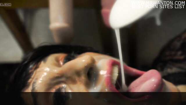 huge cocks deepthroated cum covered slut eats every drop in xxx porn full hd : Throated