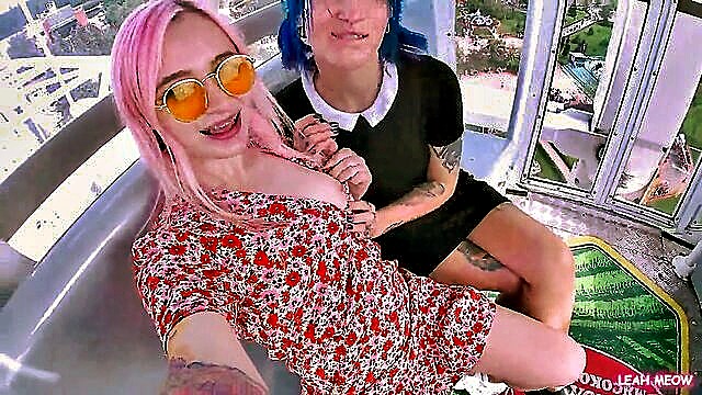 Leah Meow - two teen stepsisters whores sucked a stranger on a ferris wheel leah meow step fantasy 18 year old high heels teen cumshot tits babe blowjob tattoo threesome porn cumshot cum teen tits