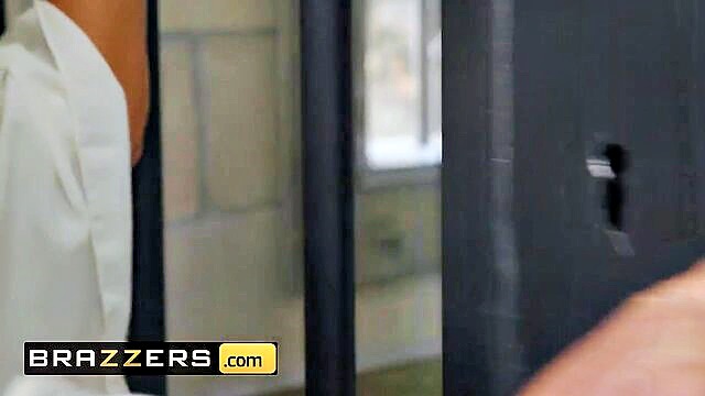 Molly Stewart - two busty babes indulge in lesbian sex and female orgasm in a prison setting Brazzers