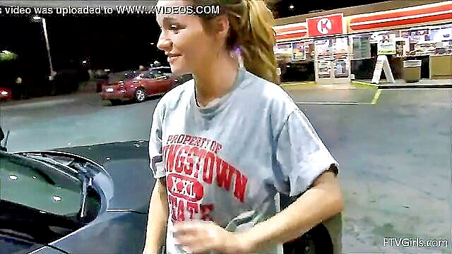 Angel - sexy college angel flashes her melons in hd xxx video for free at a gas station Angel