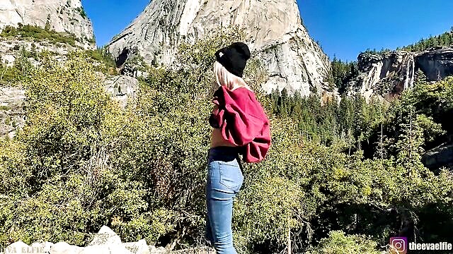 Eva Elfie - a teenage girl named eva elfie offers a public blowjob to a man during a hike in yosemite national park showcasing her oral skills and busty physique this amateur video features exclusive content hd quality pov perspective and a climactic facial finale