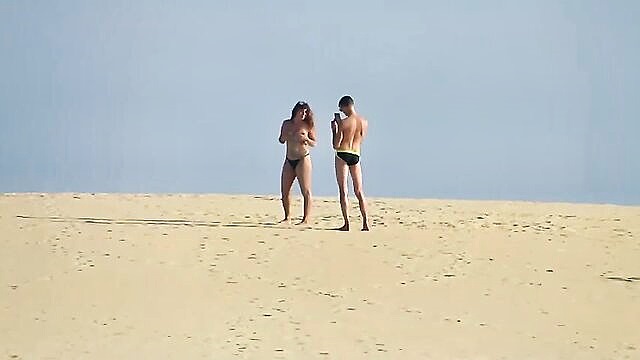 masturbation, outdoor, public - happy sticks showing off in the dunes