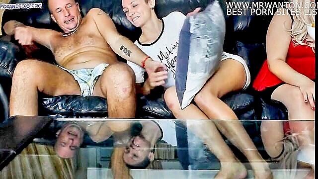 cheating, cum in mouth, cum swallowing - stepfathers naughty encounter with stepdaughter while moms busy