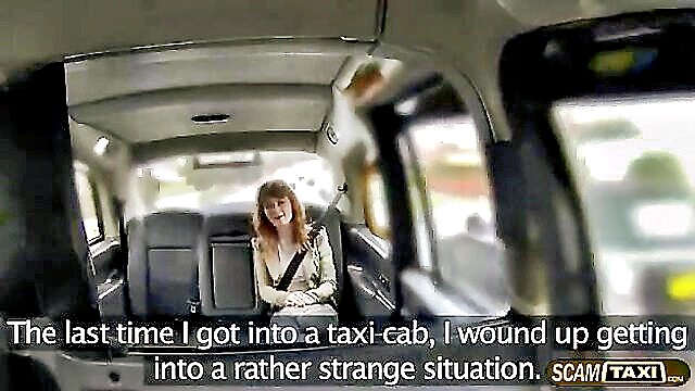 babe, big dick, redhead - redhead gets fucked in cab