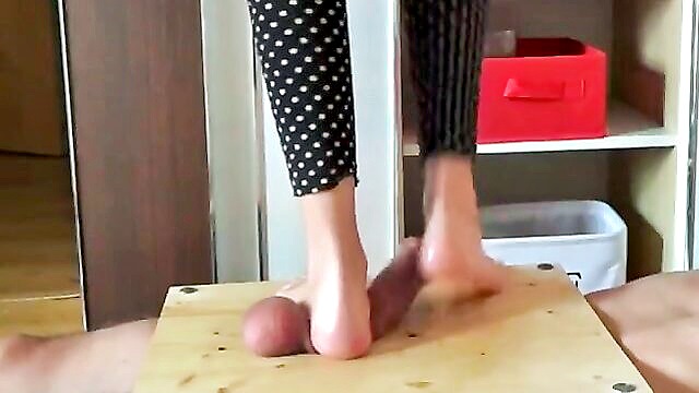 cfnm, amateur, feet - amateur foot fetish fetish with cock trampling and cfnm elements