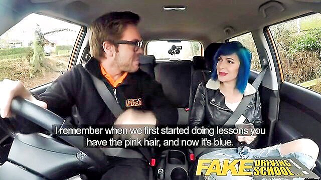 Alexxa Vice - school of pleasure british instructor and student engage in anal creampie action in pov Fake Driving School