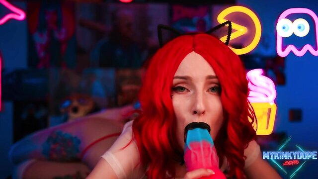Mykinkydope - gamer girl fucked with dildo Girl Girl