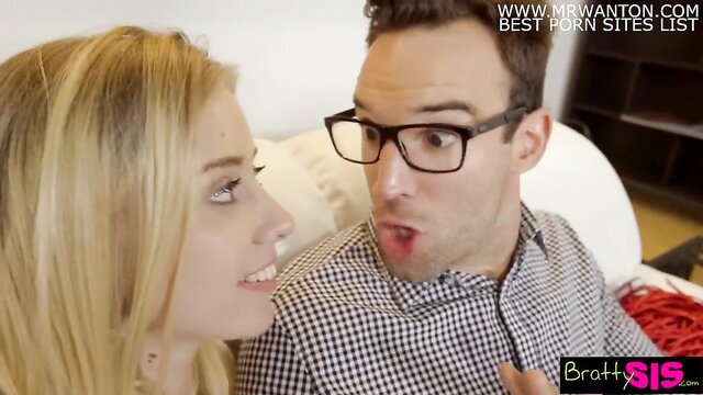 stepmom joins stepdad and daughter in taboo hd threesome : BrattySis