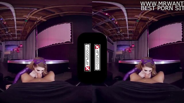 busty stripperella in latex catsuit delivers wild hd vr ride : Vrcosplayx