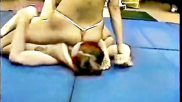 face sitting, bikini, wrestling - crazy bitch outwrestles girl face sitting bikini bikini wrestling facesitting catfighting