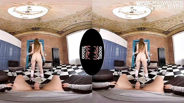 teen sister recives blowjob from her brother in virtual reality : Virtual Taboo