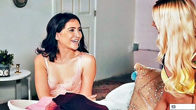 Chanel Grey, Jane Wilde - slutty college girls eat each others pussies before going out they stop looking through the pile realizing that finding something suitable to wear is hopeless joking that sex seems to be the only t Girls Way