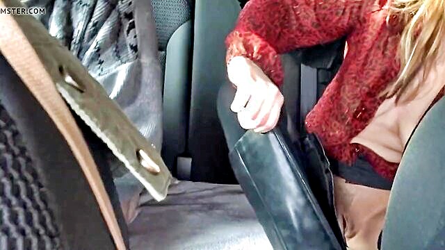 big dick, french, big natural tits - carla c pleasures a fan in her car part 1 public parking pussy licking and blowjob