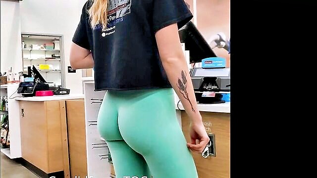 69, doggystyle, cheating girlfriend - beautiful blonde gets doggy style and hot wedgie in tight leggings