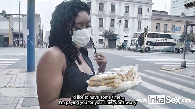 tremendous peruvian brunette nougat seller gets caught by pervert buyer : InkaSex