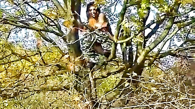 Camvivian - caught short and peeing in a tree outdoor brunette amateur closeup shavedpussy bigass fetish pissing babes forest camvivian Camvivian