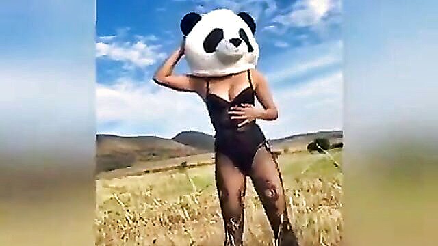 Panda - in the countryside a hot latina babe indulges in outdoor fun