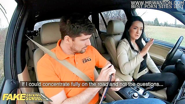 Zuzu Sweet - zuzu sweet from faked driving school gets a mouth full of cum in pov Fake Driving School