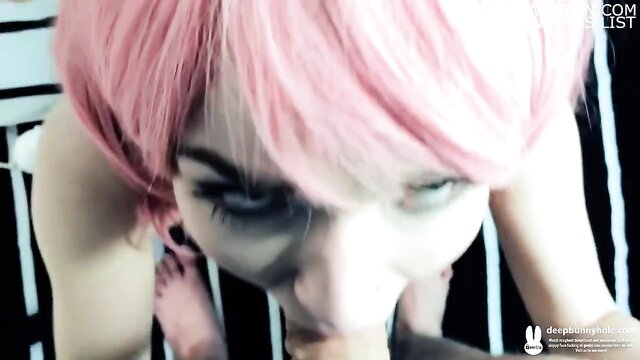 deepbunnyhole - blonde teen swallows cum in easter cosplay cosplay